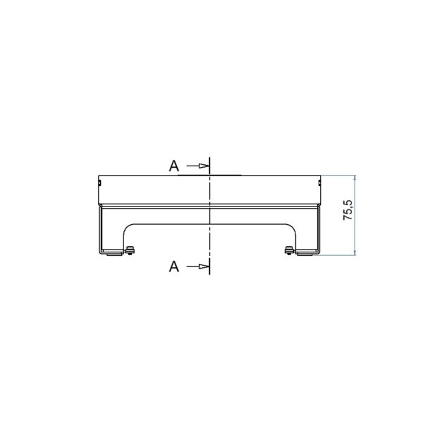 Produktbild UBD 217 251  -  Unterflur-Bodendose UBD 210 small inkl. Deckel mit Kante, geschlossen, 25mm Vertiefung und 1 Schnurauslass